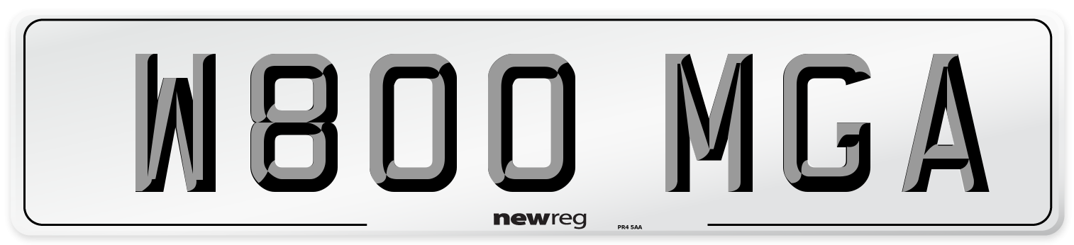 W800 MGA Number Plate from New Reg